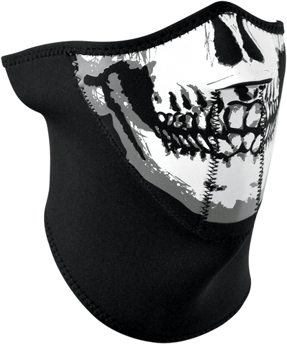 3-Panel Neoprene Half-Face Mask - Skull