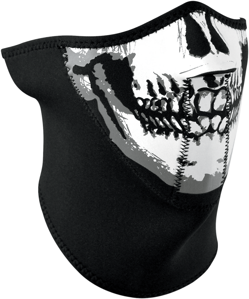 3-Panel Neoprene Half-Face Mask - Skull