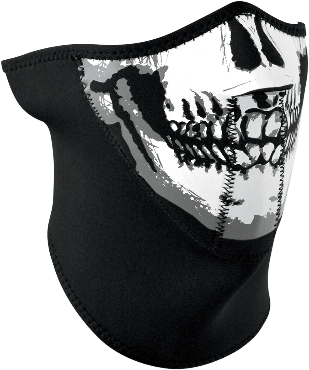 3-Panel Neoprene Half-Face Mask - Skull
