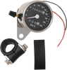 2.4" KPH Mini LED Mechanical Speedometer/Indicators/Trip - Chrome Housing - Black Face - 2:1 - Lutzka's Garage
