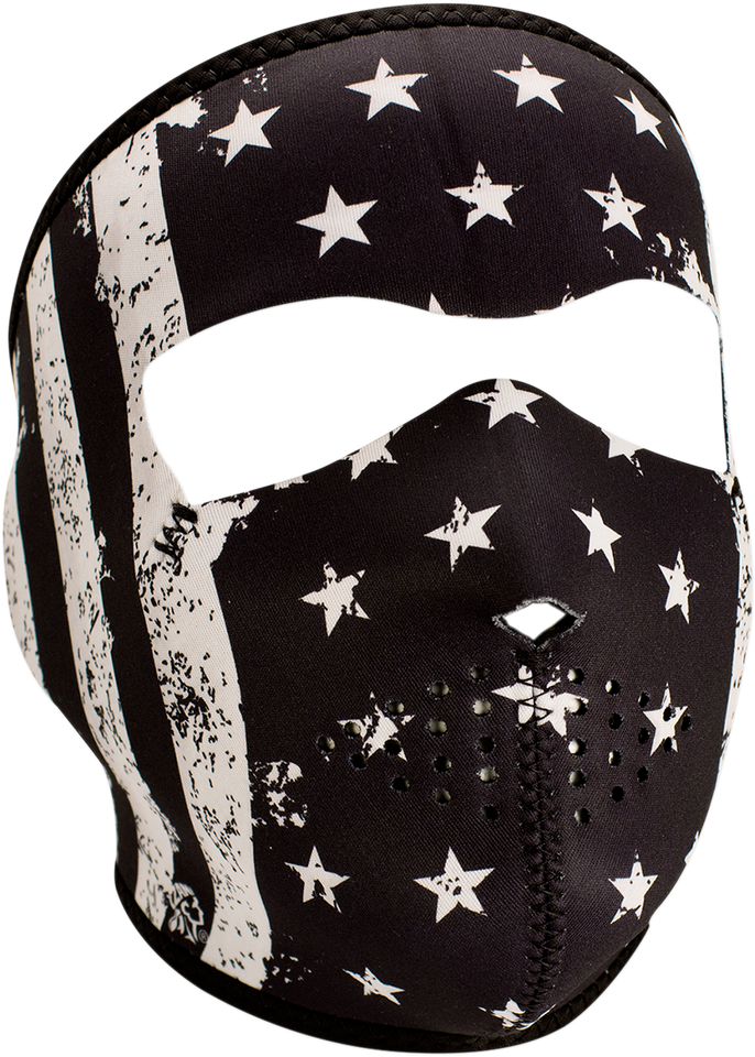 Full-Face Mask - Black/White Flag - Lutzka's Garage