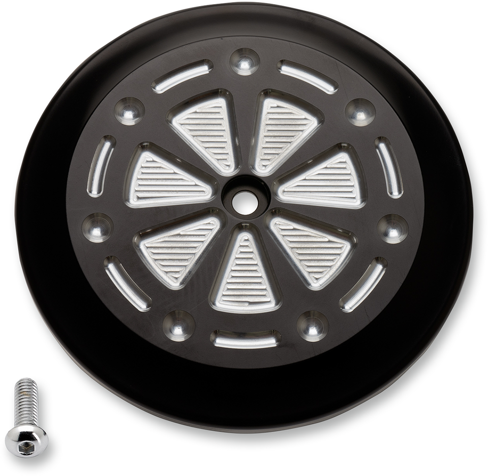 Techno Air Cleaner Cover - Black/Silver - Lutzka's Garage