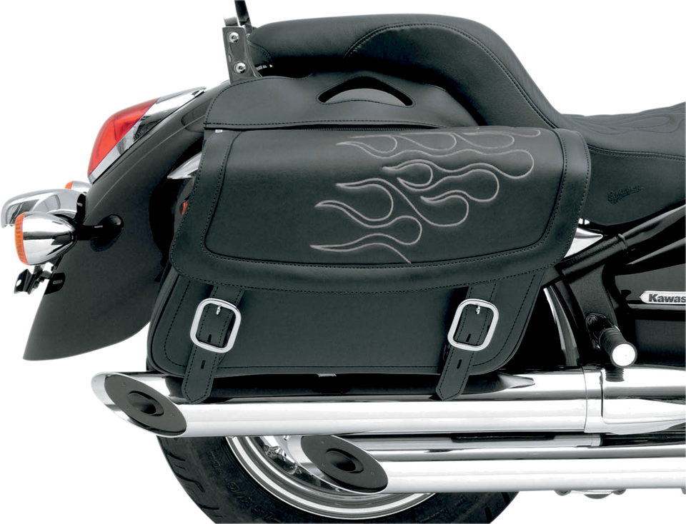 Flame Saddlebag - Silver - Jumbo - Lutzka's Garage