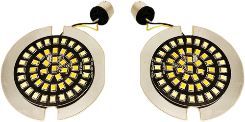 Flat-Style Dual Front Turn Signal Insert - White - Amber - Lutzka's Garage