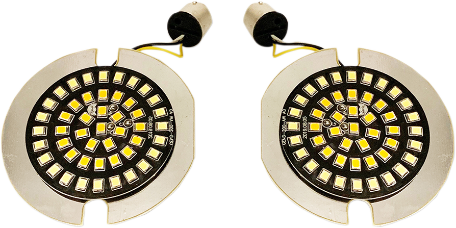 Flat-Style Dual Front Turn Signal Insert - White - Amber - Lutzka's Garage