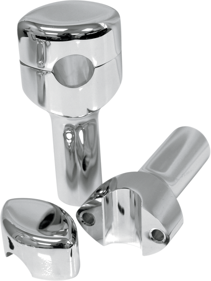 Risers - Smooth - 4" x 1-1/4" - Chrome - Lutzka's Garage