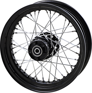 Wheel - Laced - 40 Spoke - Front - Black - 16x3 - 00-06 FLST - Lutzka's Garage