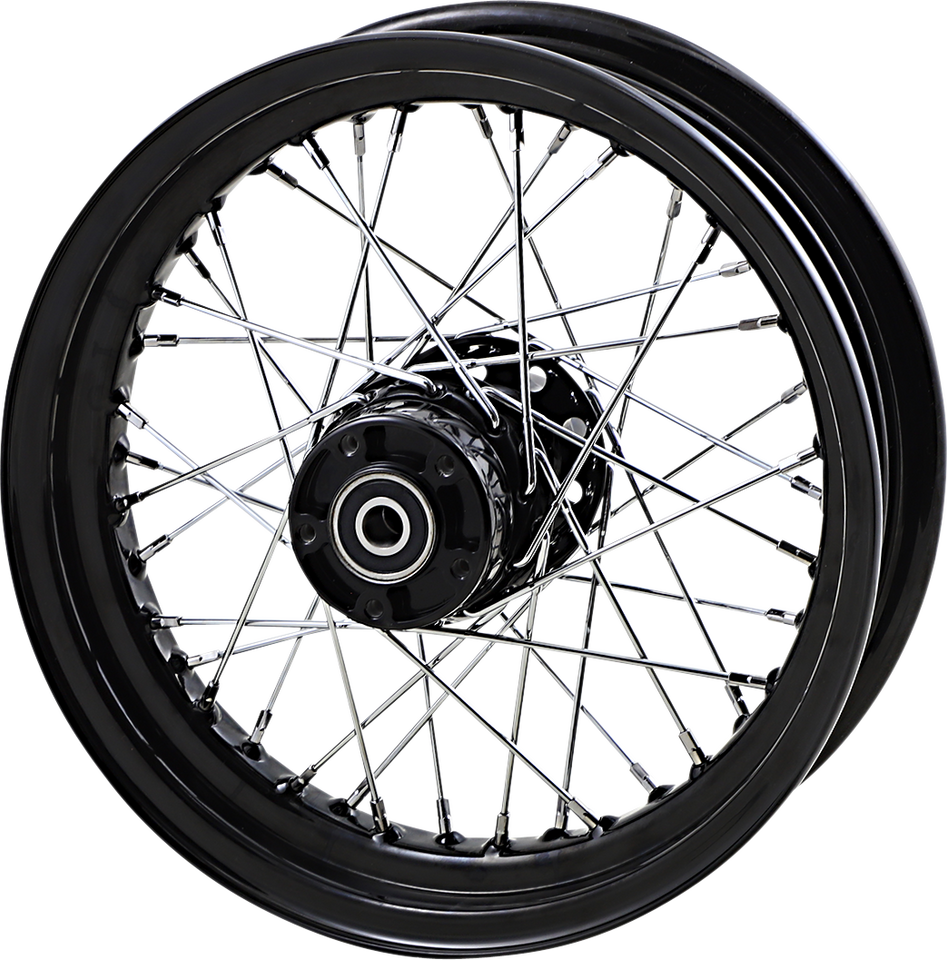Wheel - Laced - 40 Spoke - Front - Black - 16x3 - 00-06 FLST - Lutzka's Garage