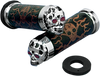Grips - Skull Grips - Red Eyes - Chrome - Lutzka's Garage