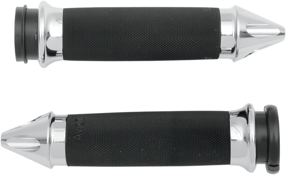 Grips - Custom - Spike End - TBW - Chrome - Lutzka's Garage