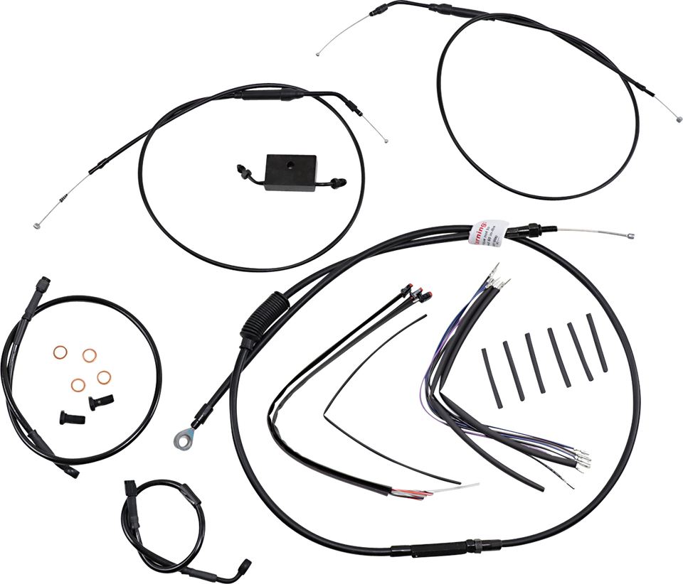 Handlebar Cable and Brake Line Kit - Extended - Sportsters - 14" T-Bar Handlebars - ABS