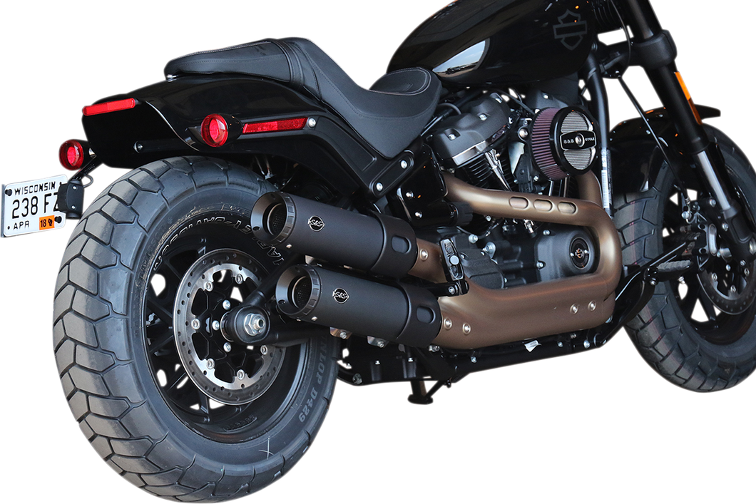 Ceramic Black Grand National Mufflers for Fat Bob