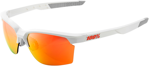 Sportcoupe Sunglasses - White - Red Mirror - Lutzka's Garage