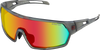Speed Sunglasses - Matte Clear Gray - Smoke Crimson Mirror