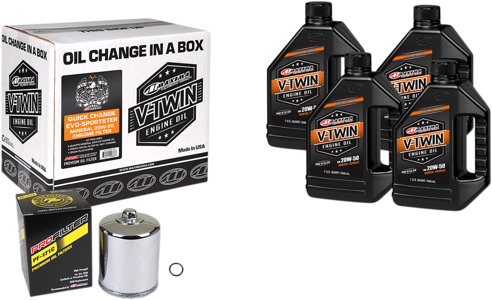 Evo/XL KIT Quick Oil Change Kit - Chrome Filter