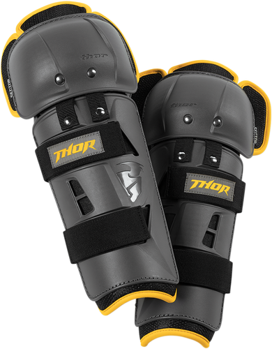 Youth Sector GP Knee Guards - Charcoal/Yellow - Lutzka's Garage