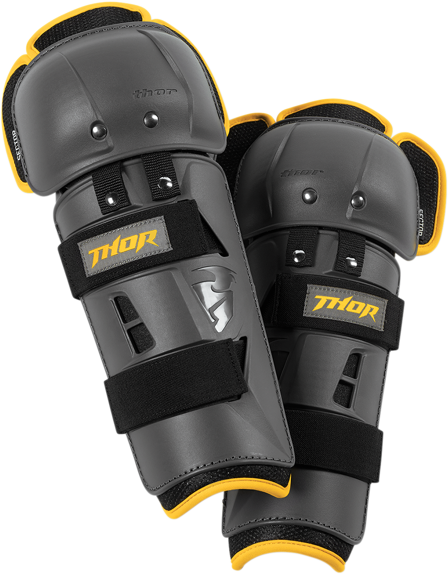 Youth Sector GP Knee Guards - Charcoal/Yellow - Lutzka's Garage