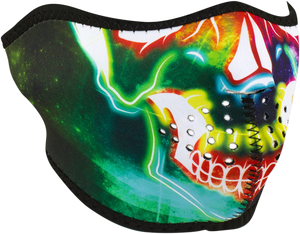 Half Mask Neon Skull
