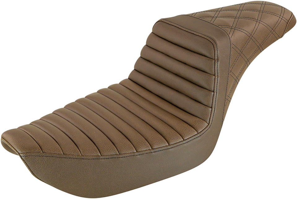 Step Up Seat - Tuck and Roll/Lattice Stitched - Brown - Dyna - Lutzka's Garage
