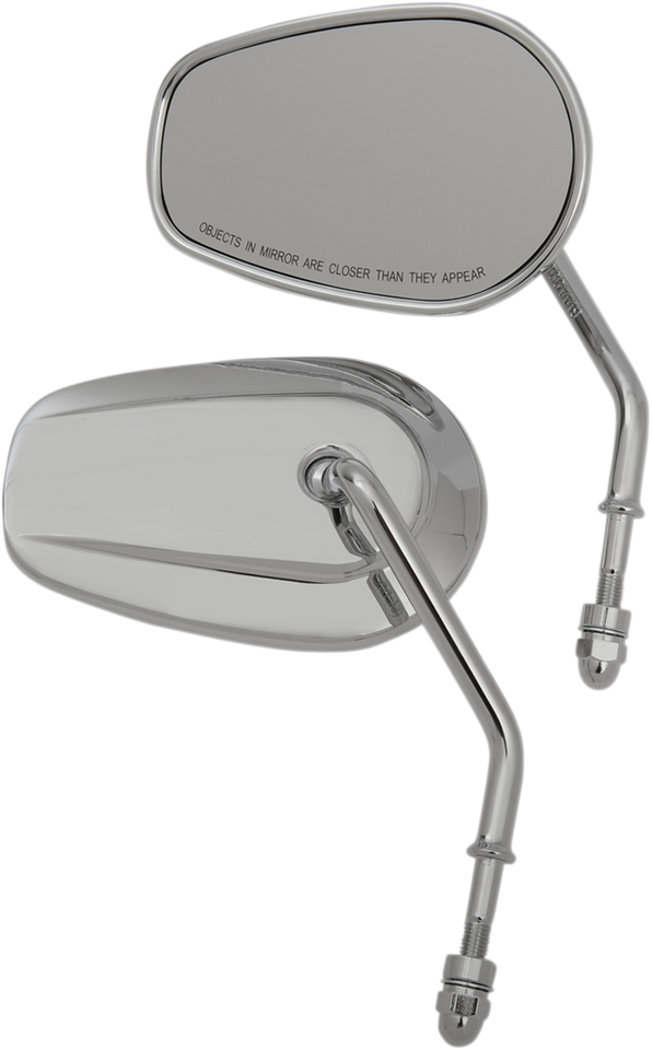 Replacement Mirrors - Short Stem - Chrome - Lutzka's Garage