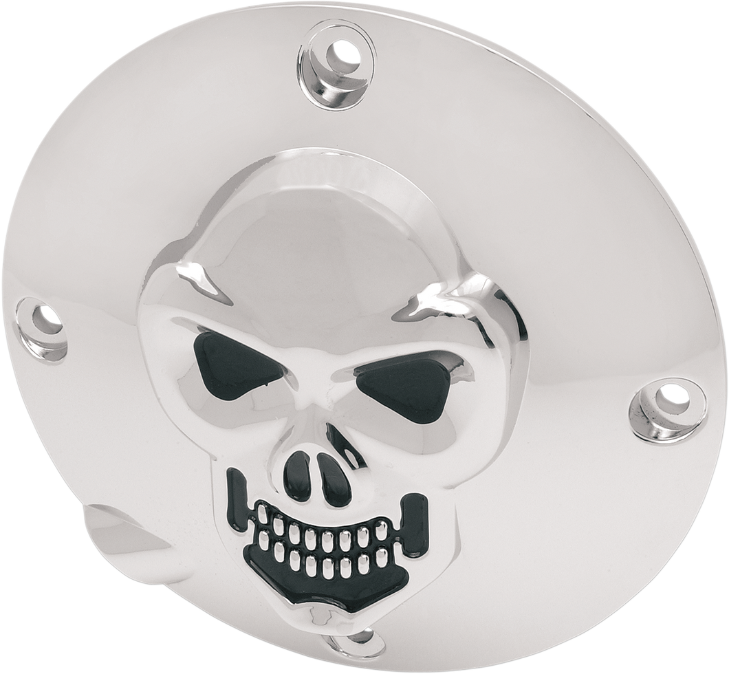 Skull Derby Cover - Chrome - 4 Hole - Lutzka's Garage
