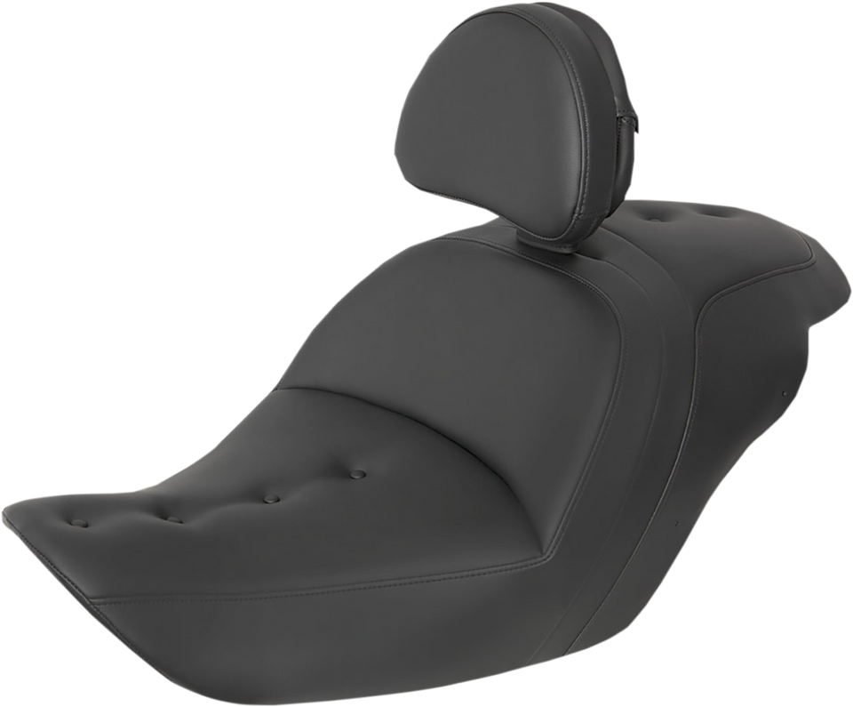 Roadsofa™ Pillow Top Seat - With Backrest - Black - Lutzka's Garage