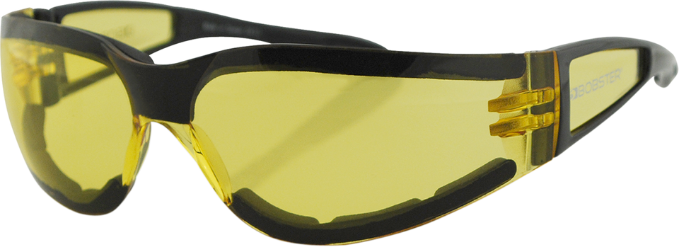 Shield II Sunglasses - Gloss Black - Yellow - Lutzka's Garage
