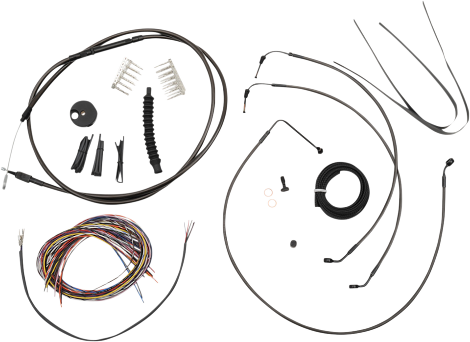 Cable Kit - Complete - 18" - 20" Ape Hanger Handlebars - Midnight - Lutzka's Garage