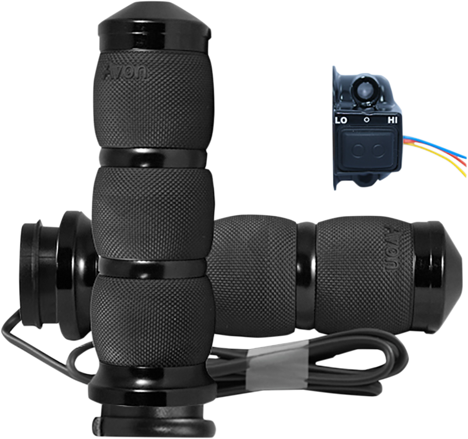 Grips - Heated - Air Cushion - TBW - Black - Lutzka's Garage