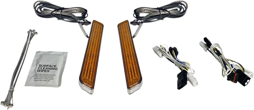 LED Fork Light - Amber - Chrome - Lutzka's Garage