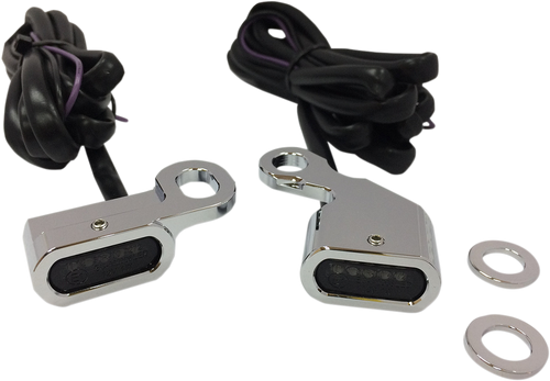 LED Handlebar Marker Lights - Chrome/Smoke - Lutzka's Garage