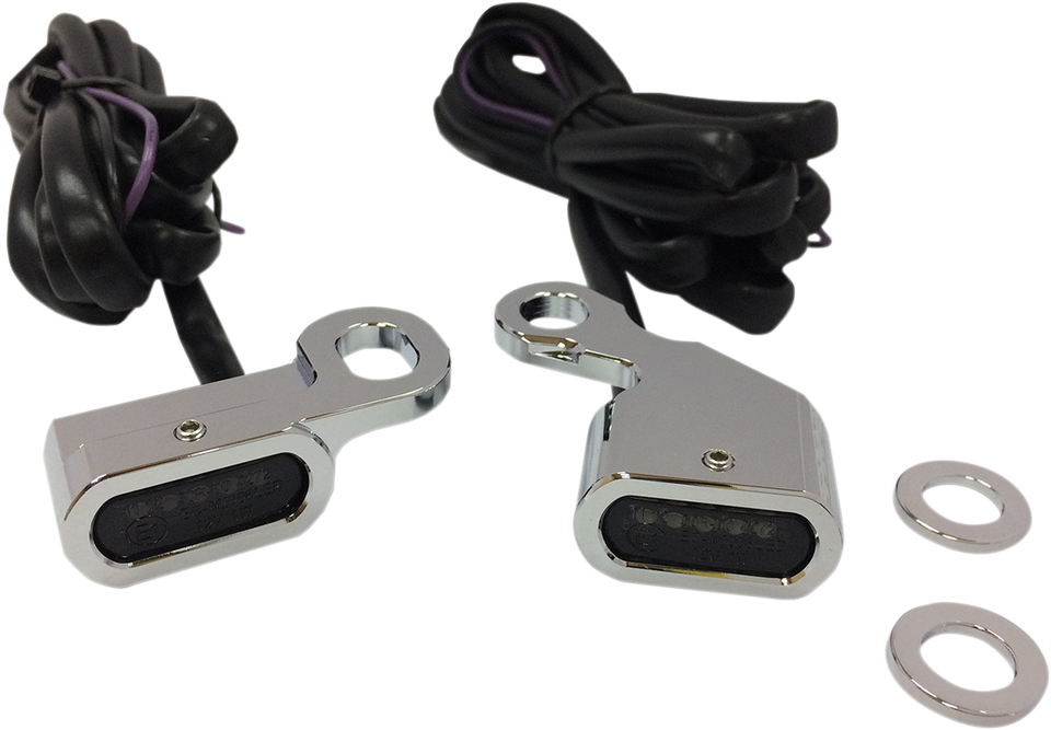 LED Handlebar Marker Lights - Chrome/Smoke - Lutzka's Garage