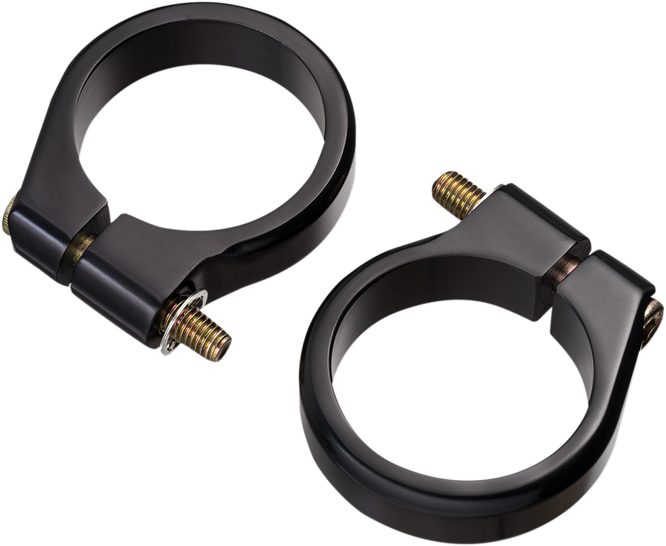 Fork Tube Signal Clamps - 49 mm - Black - Lutzka's Garage