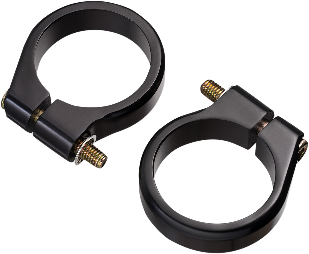 Fork Tube Signal Clamps - 49 mm - Black - Lutzka's Garage