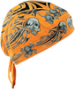 Flydanna® Head Wrap - Orange Tribal Skull - Lutzka's Garage