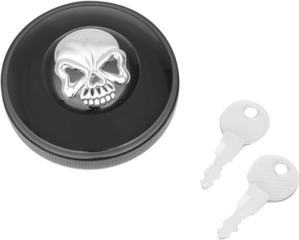 Vented Skull Locking Gas Cap - Black - Lutzka's Garage