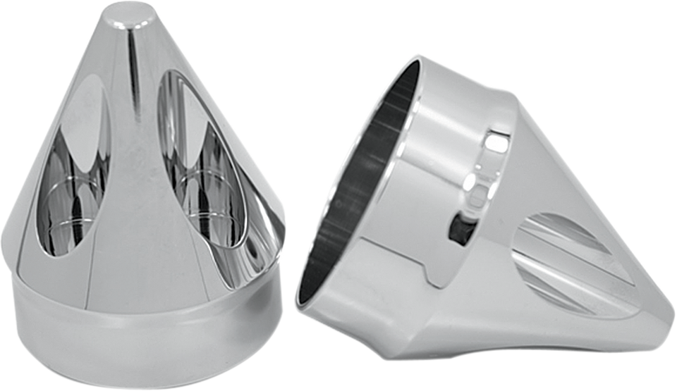 Front Axle Nut Cover - Chrome - Spike - 1" - Lutzka's Garage