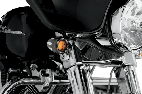 LED Deep Cut Signals - Black/Amber - Amber Ring - Lutzka's Garage