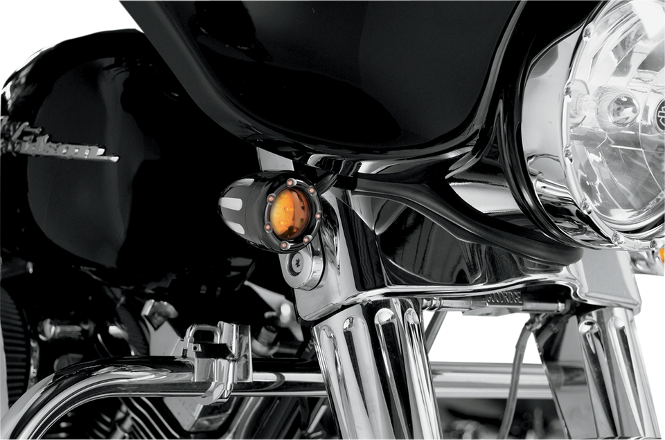 LED Deep Cut Signals - Black/Amber - Amber Ring - Lutzka's Garage