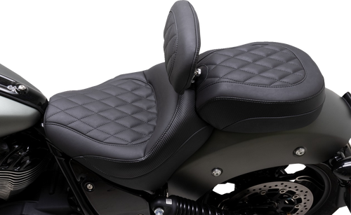 Recessed Passenger Seat - Black - Diamond Stitch - Chief 22-23 - Lutzka's Garage