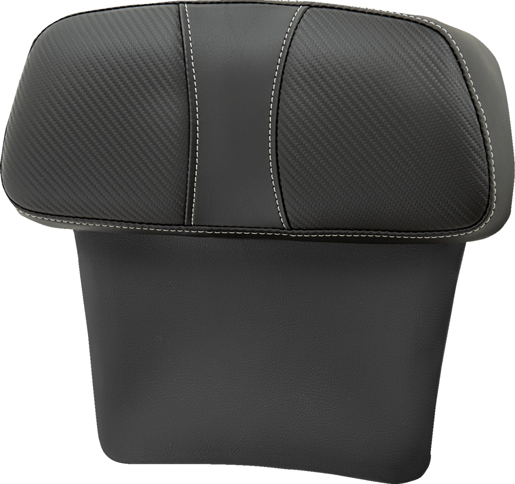Chopped Tour Pak Backrest Pad - Dominator - Black w/ Carbon Fiber Inset - FLT/FLH 14-23