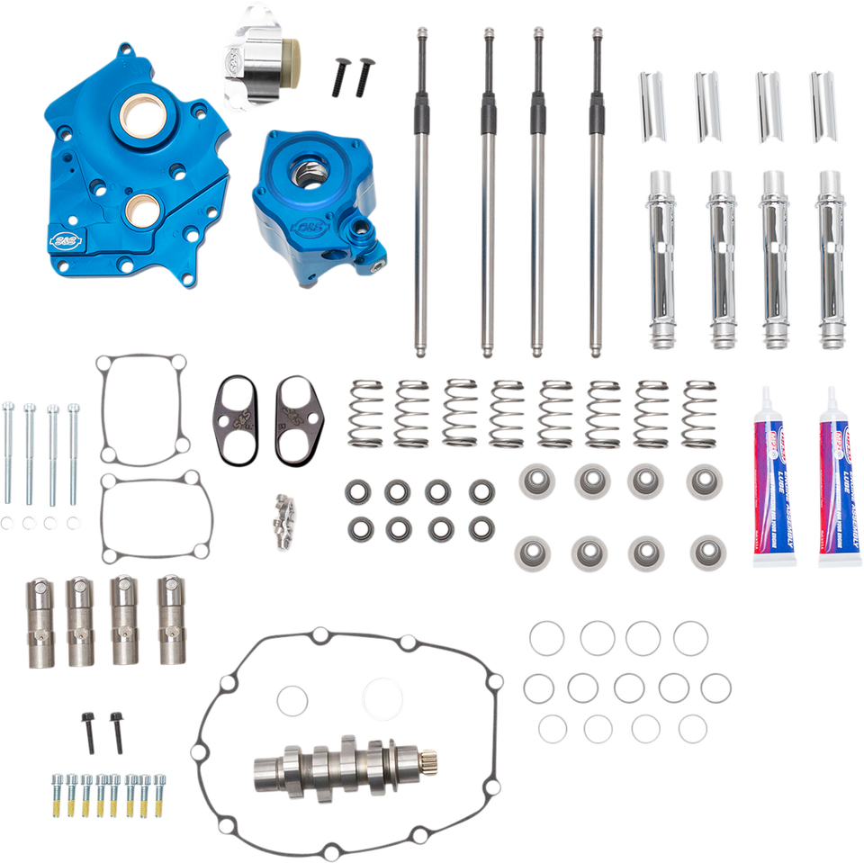 Cam Chest Kit with Plate M8 - Chain Drive - Water Cooled - 540 Cam - Chrome Pushrods