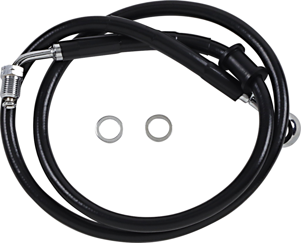 Brake Line - +8" - Black - 18-20 Softail - Lutzka's Garage