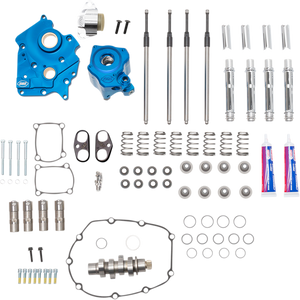 Cam Chest Kit with Plate M8 - Chain Drive - Water Cooled - 550 Cam - Chrome Pushrods