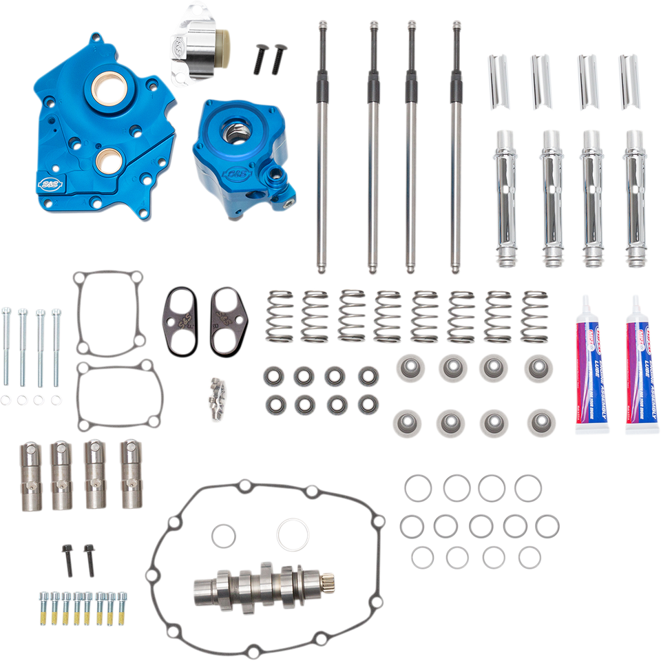 Cam Chest Kit with Plate M8 - Chain Drive - Water Cooled - 550 Cam - Chrome Pushrods