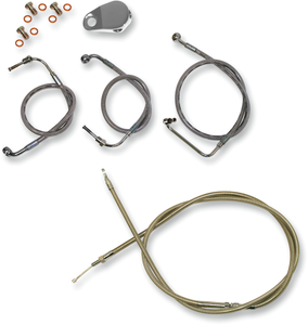 Handlebar Cable/Brake Line Kit  - Mini Ape Hanger Handlebars - Stainless Steel - Lutzka's Garage