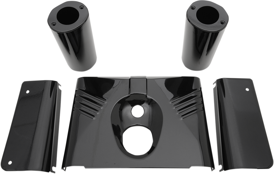 5-Piece Fork Tins - Gloss Black - Ribbed -  86-17 FLST - Lutzka's Garage