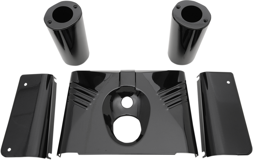 5-Piece Fork Tins - Gloss Black - Ribbed -  86-17 FLST - Lutzka's Garage