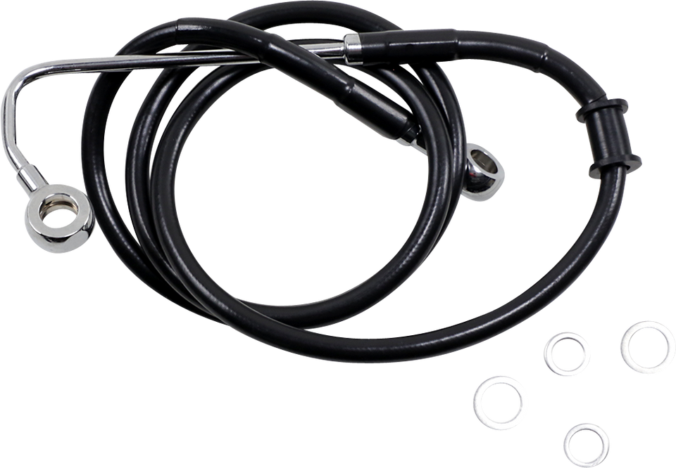 Brake Line - +8" - Black - 15-17 Softail - Lutzka's Garage