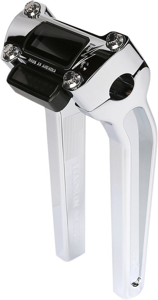 Risers - Pull Back - 9-1/2" - Gauge Cutout - Chrome - Lutzka's Garage